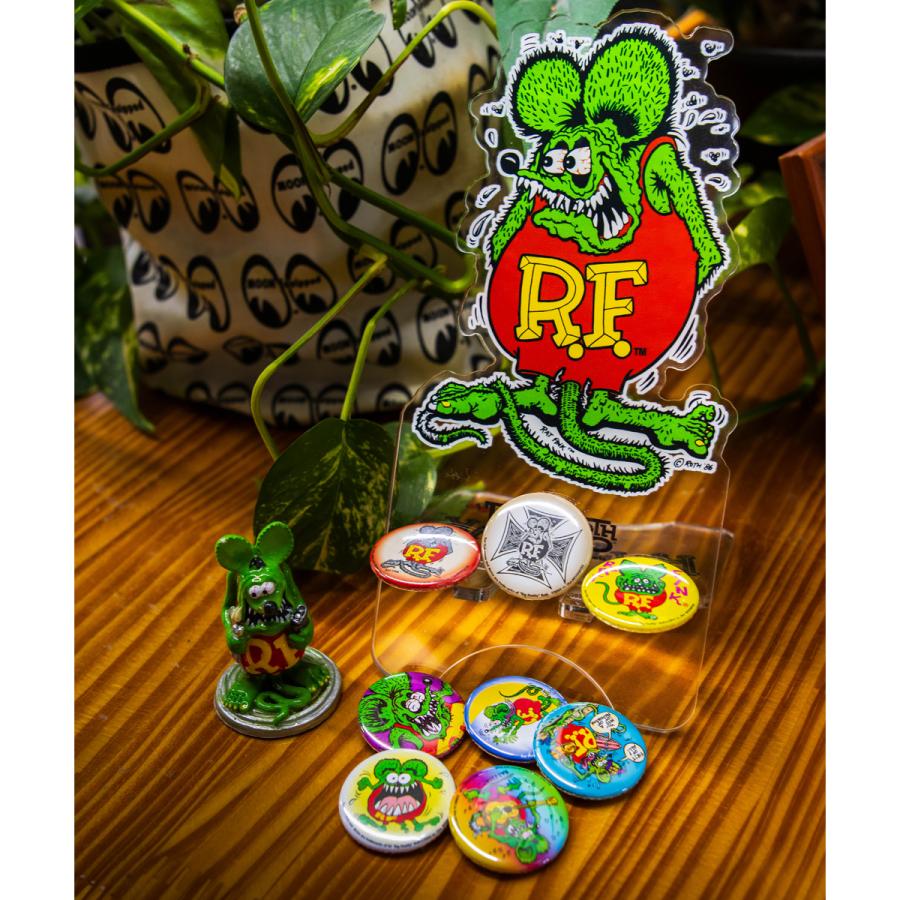 Rat finkラットフィンク ミニフィギュア 缶バッチ RAT FINK（ラットフィンク） カン バッジ (缶バッジ) ギター
