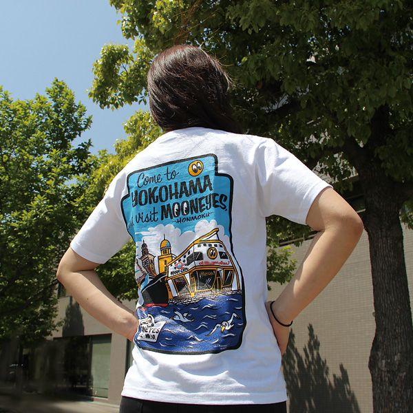 MOONEYES ムーンアイズ MOON カムトゥー 横浜 Tシャツ : MOONEYES