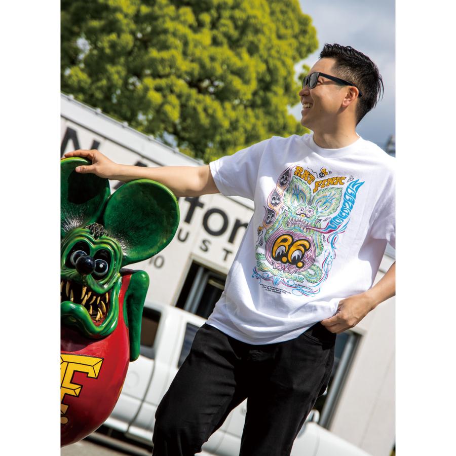 MOONEYES ムーンアイズ Rat Fink x MOON ピンストライプ Tシャツ