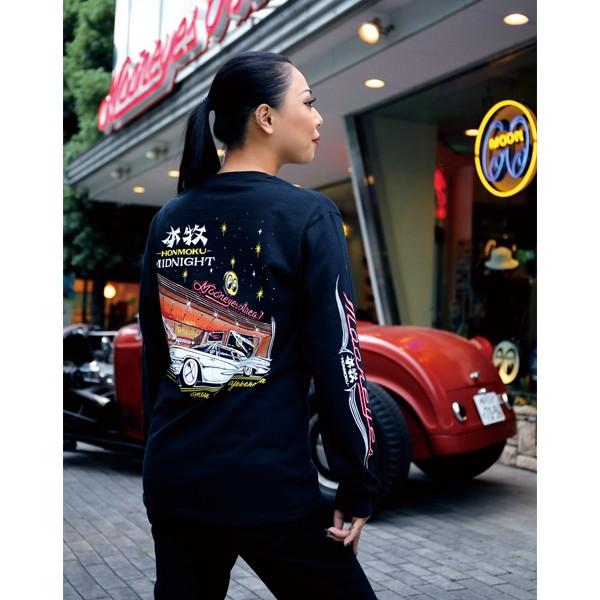 XXLサイズ 本牧 Midnight ロング スリーブ Tシャツ : MOONEYES XXLサイズ 本牧 Midnight ロング スリーブ Tシャツ : MOONEYES