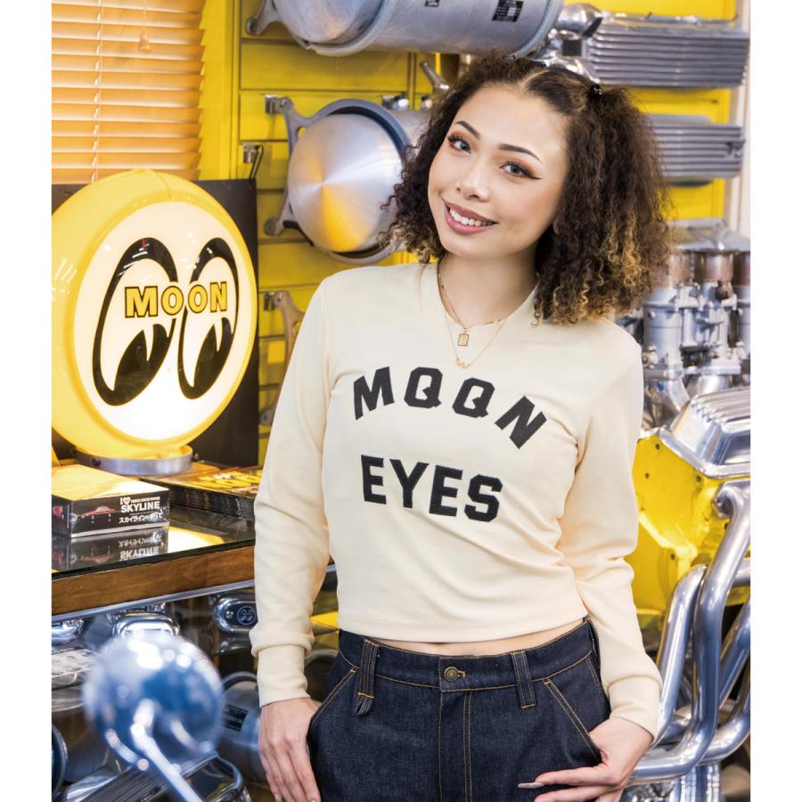 MOONEYES レディース ムーンアイズ リブ ロング スリーブ Tシャツ