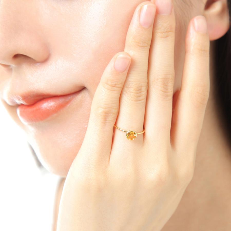 【期間限定出品】18K シトリン　リング　14号 ムーンレーベル 公式] シトリン リング 指輪 Radiant Gems K18