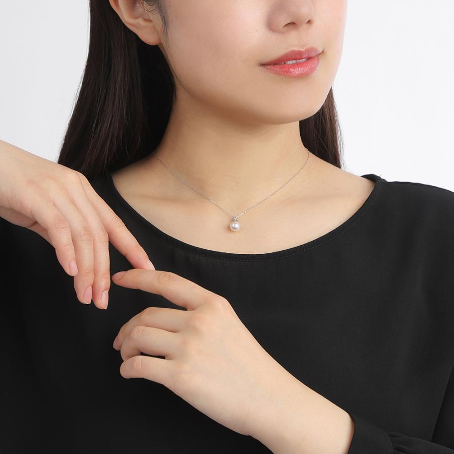 ムーンレーベル 公式] パール ネックレス ダイヤモンド 真珠 Gleam