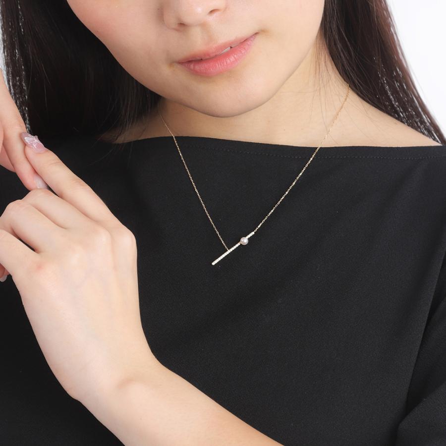 ムーンレーベル 公式] パール ネックレス 一粒 ダイヤモンドClassy