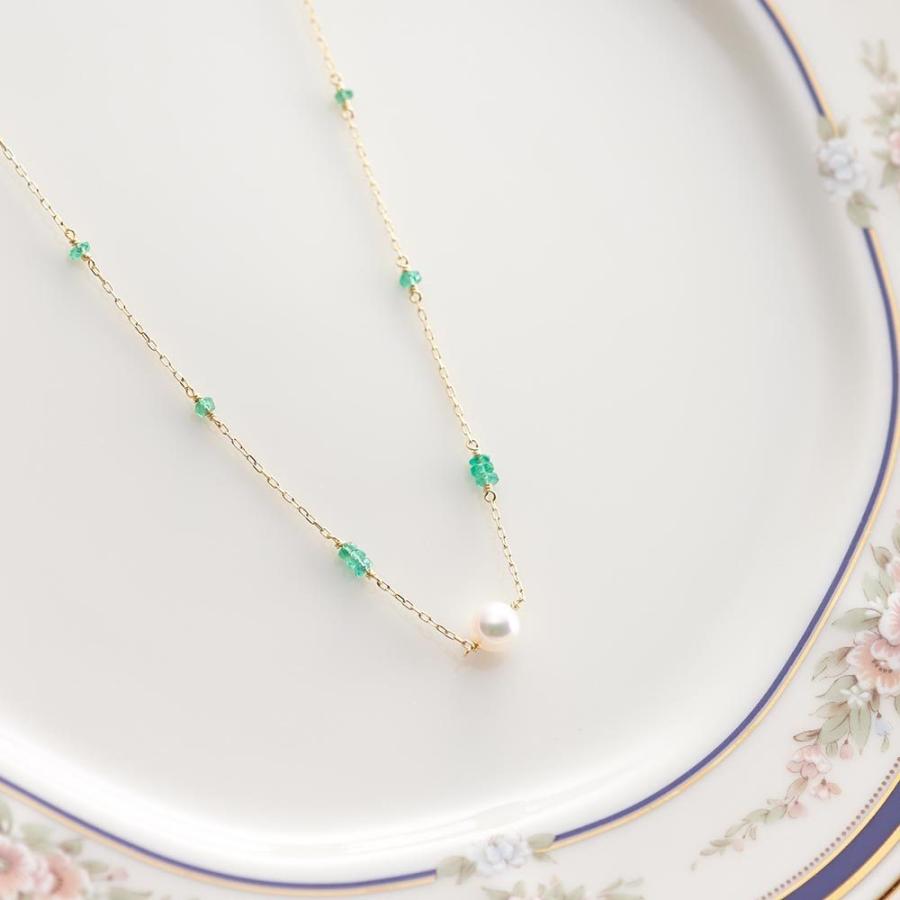 [ムーンレーベル 公式] エメラルド ネックレス オリエンタル ペンダント エメラルド K18 レディース 18金 5月 誕生石 DES0402ORI-EM00000