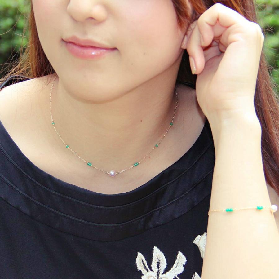 [ムーンレーベル 公式] エメラルド ネックレス オリエンタル ペンダント エメラルド K18 レディース 18金  5月 誕生石 DES0402ORI-EM00000の画像