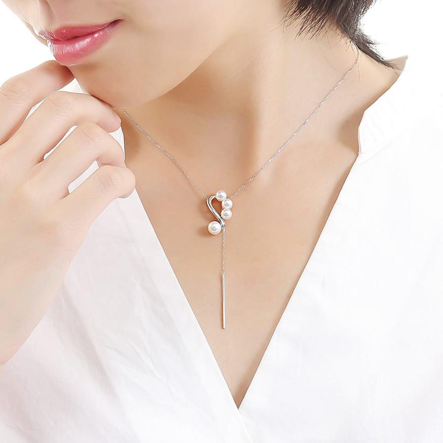 [ムーンレーベル 公式] パール ネックレス Eternal パール ペンダント K18WG レディース 18金 DES0404ETERNAL0000の画像
