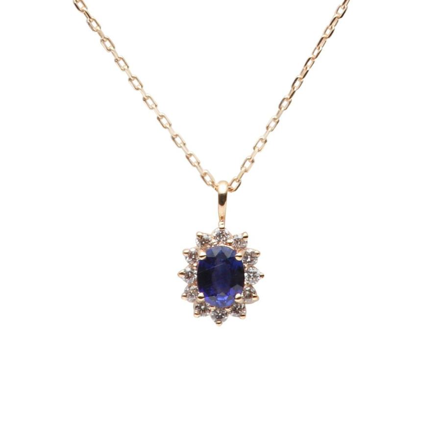 [ムーンレーベル 公式] サファイア ネックレス ダイヤモンド Color Jewels ペンダント サファイア K10 レディース 9月 誕生石DES0411CJ-16000000