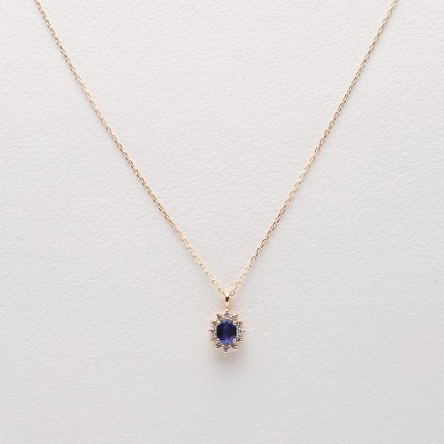 [ムーンレーベル 公式] サファイア ネックレス ダイヤモンド Color Jewels ペンダント サファイア K10 レディース 9月 誕生石DES0411CJ-16000000_1
