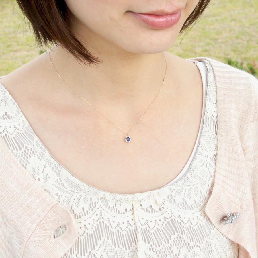 [ムーンレーベル 公式] サファイア ネックレス ダイヤモンド Color Jewels ペンダント サファイア K10 レディース 9月 誕生石DES0411CJ-16000000_4