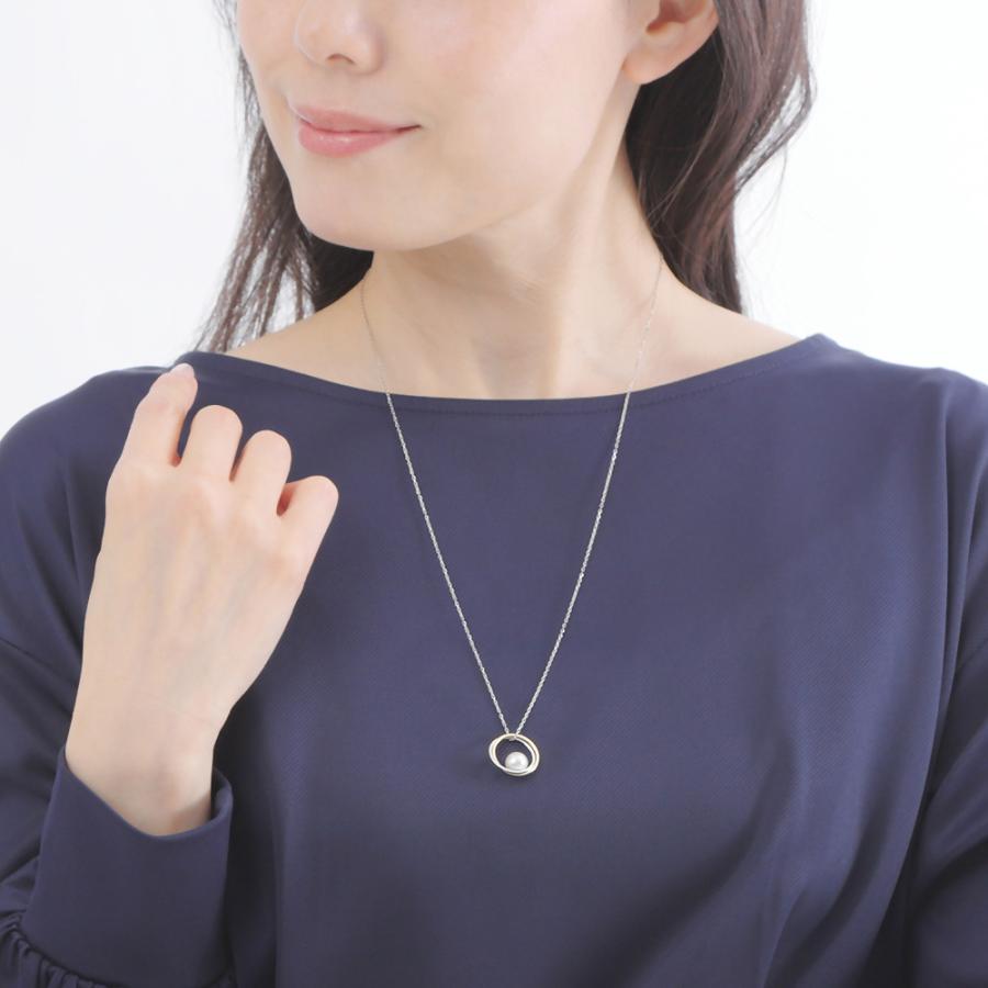 ムーンレーベル 公式] パール ネックレス Double Ring パール