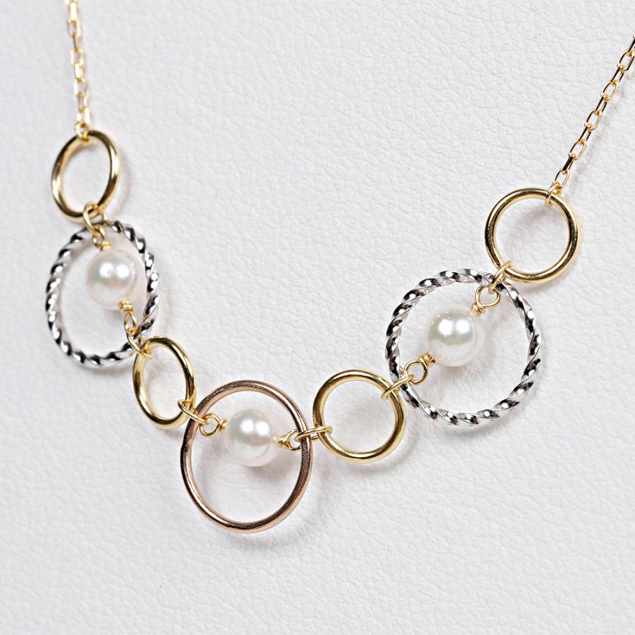 k18 ネックレス　パール　ITALY k18 パールネックレス