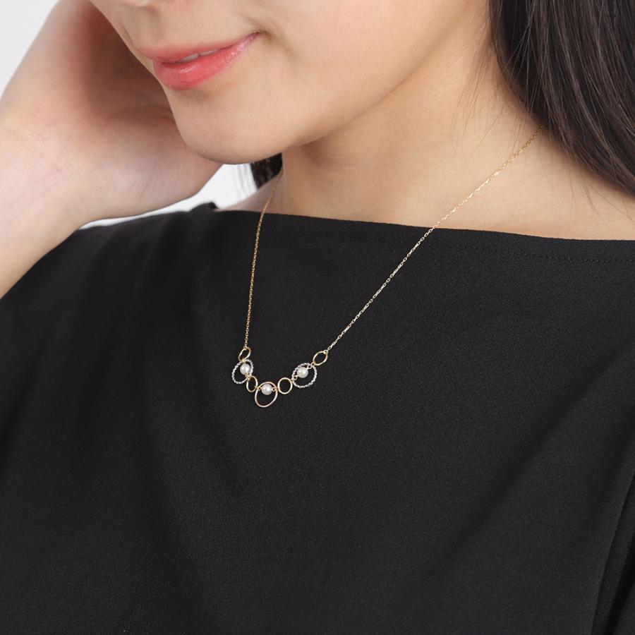 ムーンレーベル 公式] パール ネックレス Colorful Ring パール 