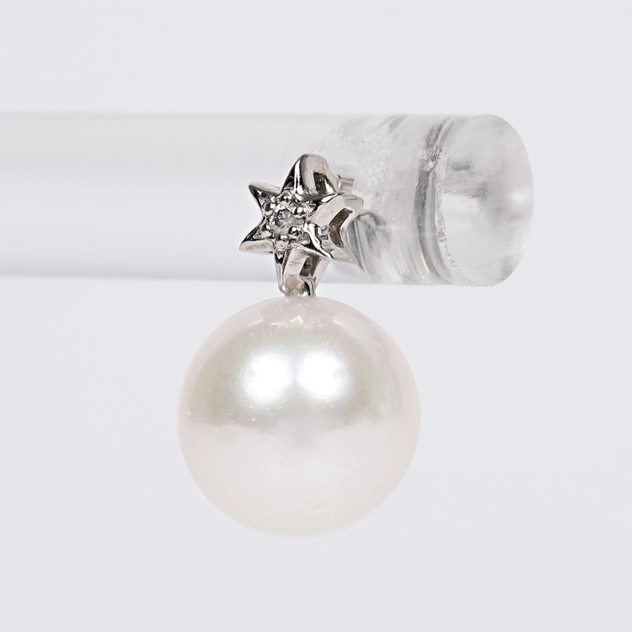 [ムーンレーベル 公式] パール ダイヤモンド ピアス Gleam Star パールピアス Pt900 プラチナ レディース  DES0501GSTAR000000の画像