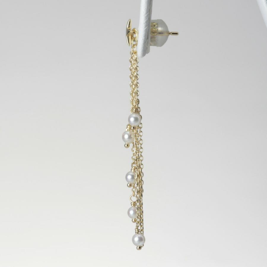 [ムーンレーベル 公式] 揺れる ベビーパール ピアス Comet ピアス K18YG レディース 18金 DES05020COM-100000の画像