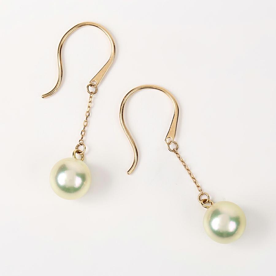 ムーンレーベル 公式] 揺れる パール ピアス Cheerful K18 レディース