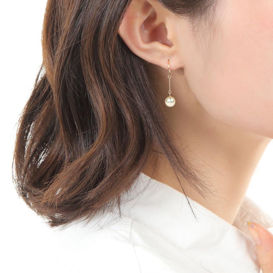 ムーンレーベル 公式] 揺れる パール ピアス Cheerful K18 レディース