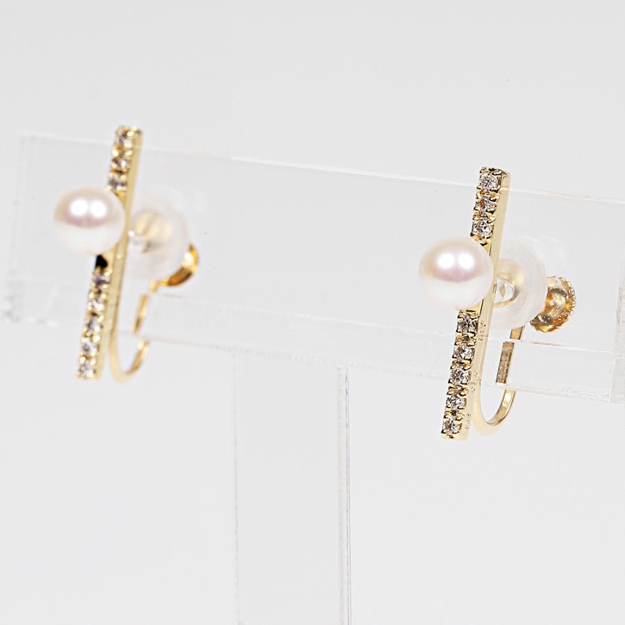 ムーンレーベル 公式] パール イヤリング Classy K18 レディース 18金