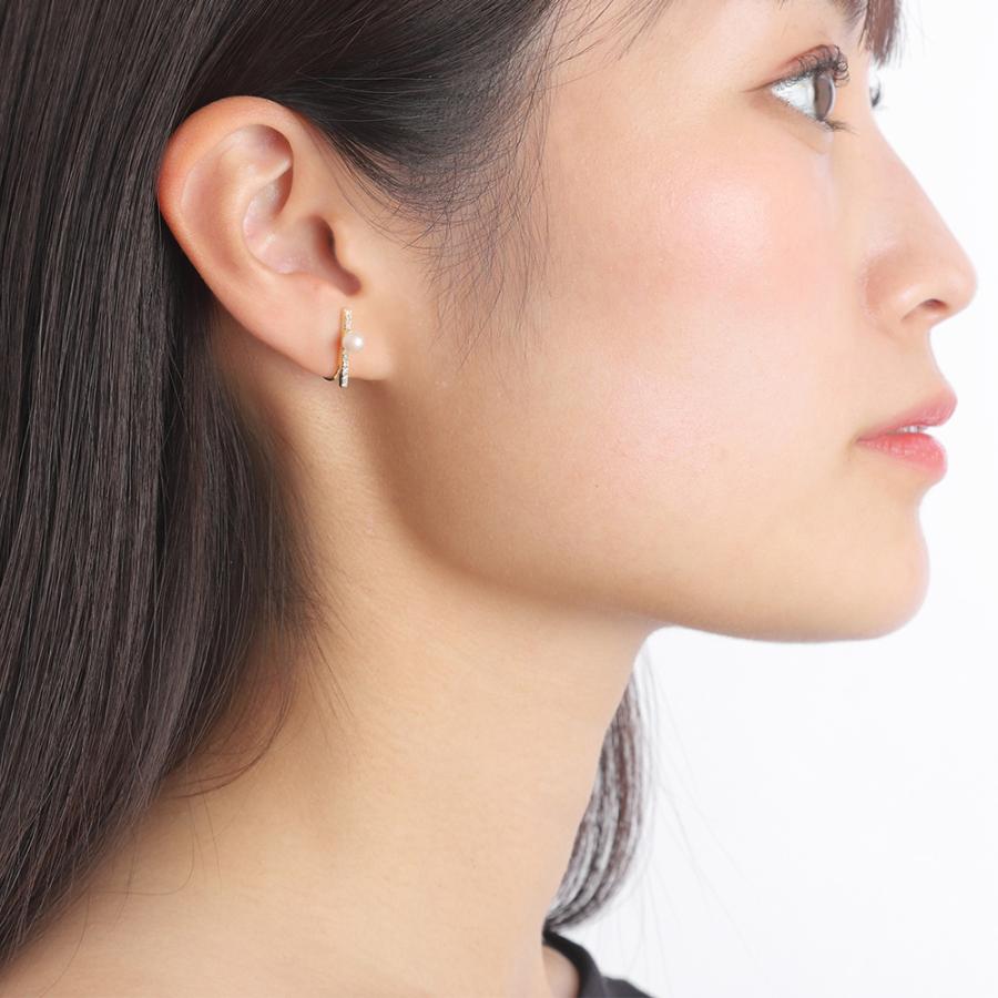 ムーンレーベル 公式] パール イヤリング Classy K18 レディース 18金