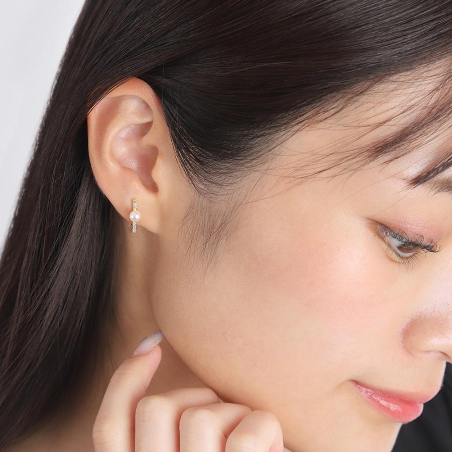 [ムーンレーベル 公式] パール イヤリング Classy パール イヤリング  K18 レディース 18金 DES0502CLASSY0000Eの画像
