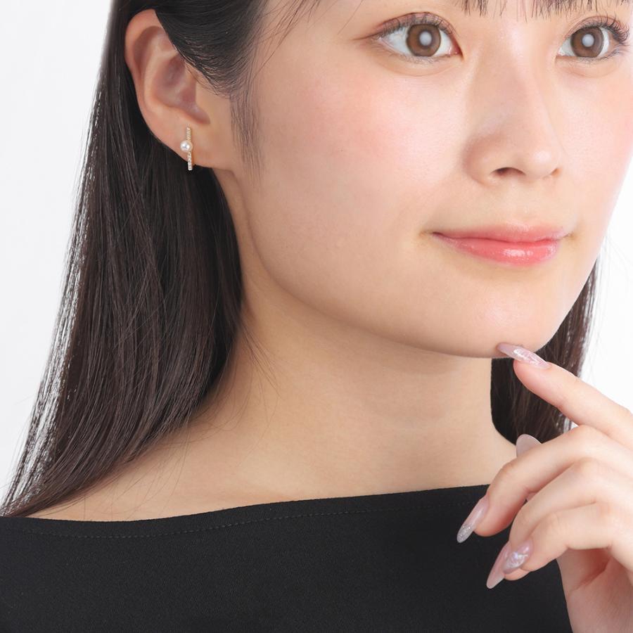 [ムーンレーベル 公式] パール イヤリング Classy パール イヤリング  K18 レディース 18金 DES0502CLASSY0000Eの画像