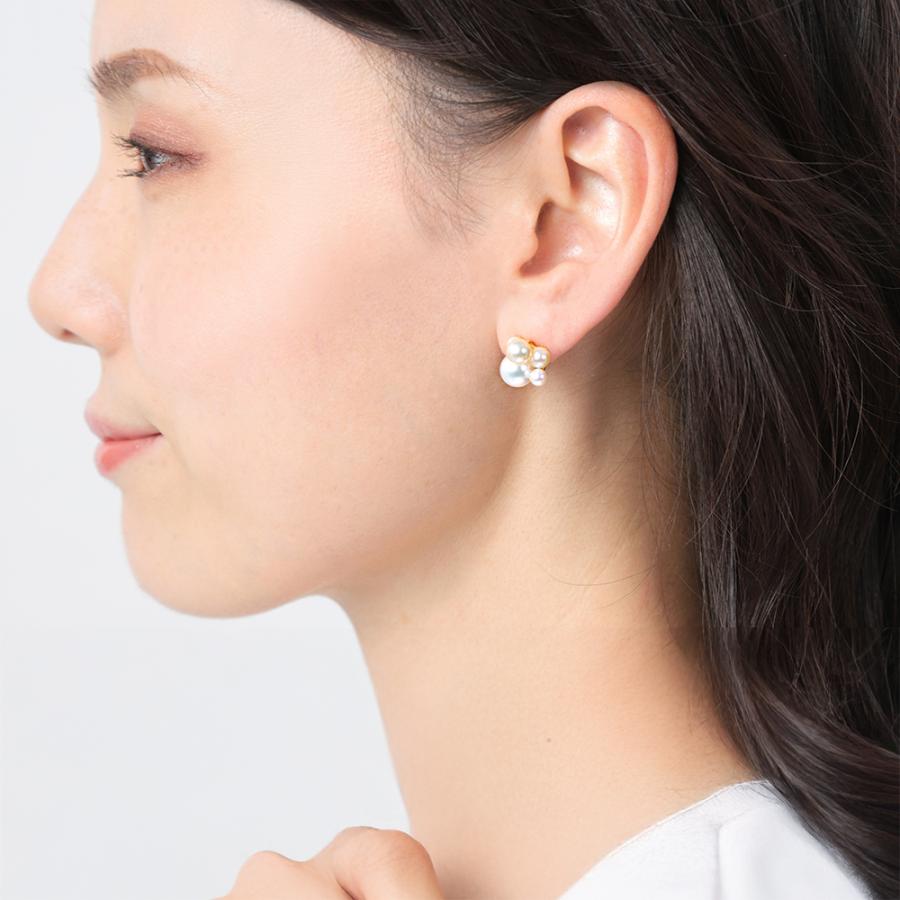 [ムーンレーベル 公式] パール ピアス Foamy パール ピアス K18 レディース 18金 DES0502FOAM-100000の画像