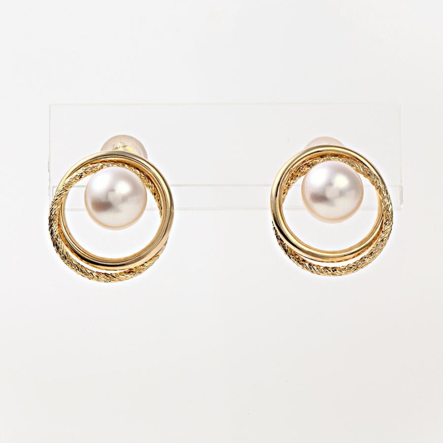 [ムーンレーベル 公式] パール ピアス フープ Gold Ring パール ピアス K18 レディース 18金 DES0502GRING000000の画像