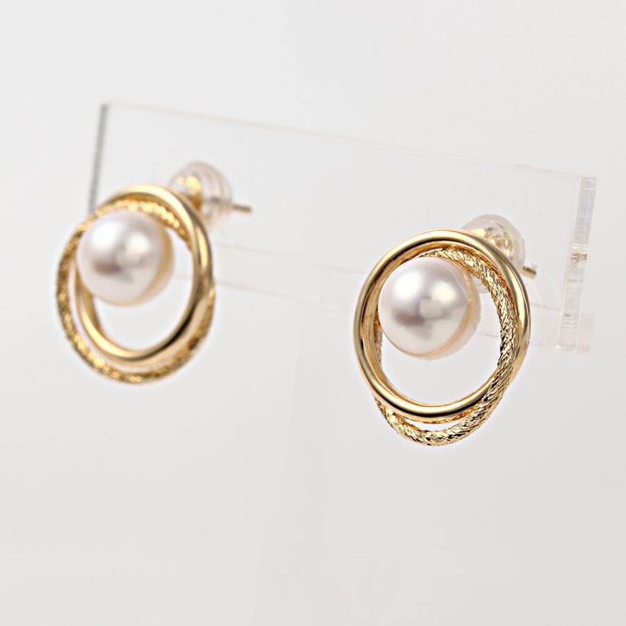 [ムーンレーベル 公式] パール ピアス フープ Gold Ring パール ピアス K18 レディース 18金 DES0502GRING000000の画像