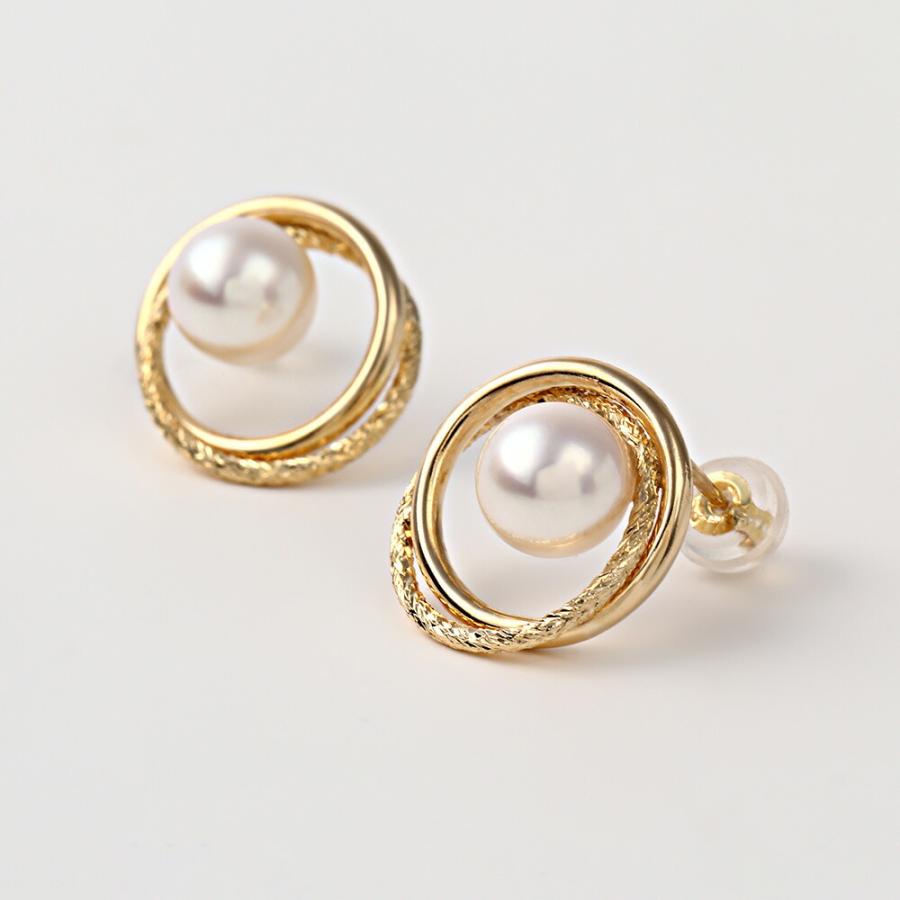 [ムーンレーベル 公式] パール ピアス フープ Gold Ring パール ピアス K18 レディース 18金 DES0502GRING000000の画像