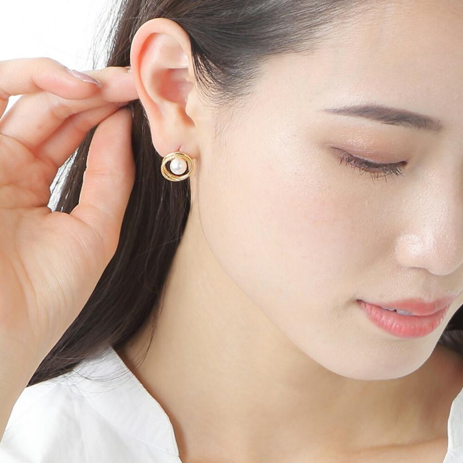 [ムーンレーベル 公式] パール ピアス フープ Gold Ring パール ピアス K18 レディース 18金 DES0502GRING000000の画像