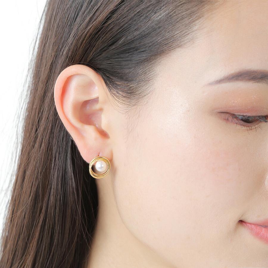 [ムーンレーベル 公式] パール ピアス フープ Gold Ring パール ピアス K18 レディース 18金 DES0502GRING000000の画像