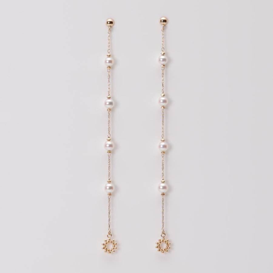 [ムーンレーベル 公式] 揺れる ベビーパール ピアス Waltz パール ピアス K18 レディース 18金 DES0502WALTZ-10000の画像