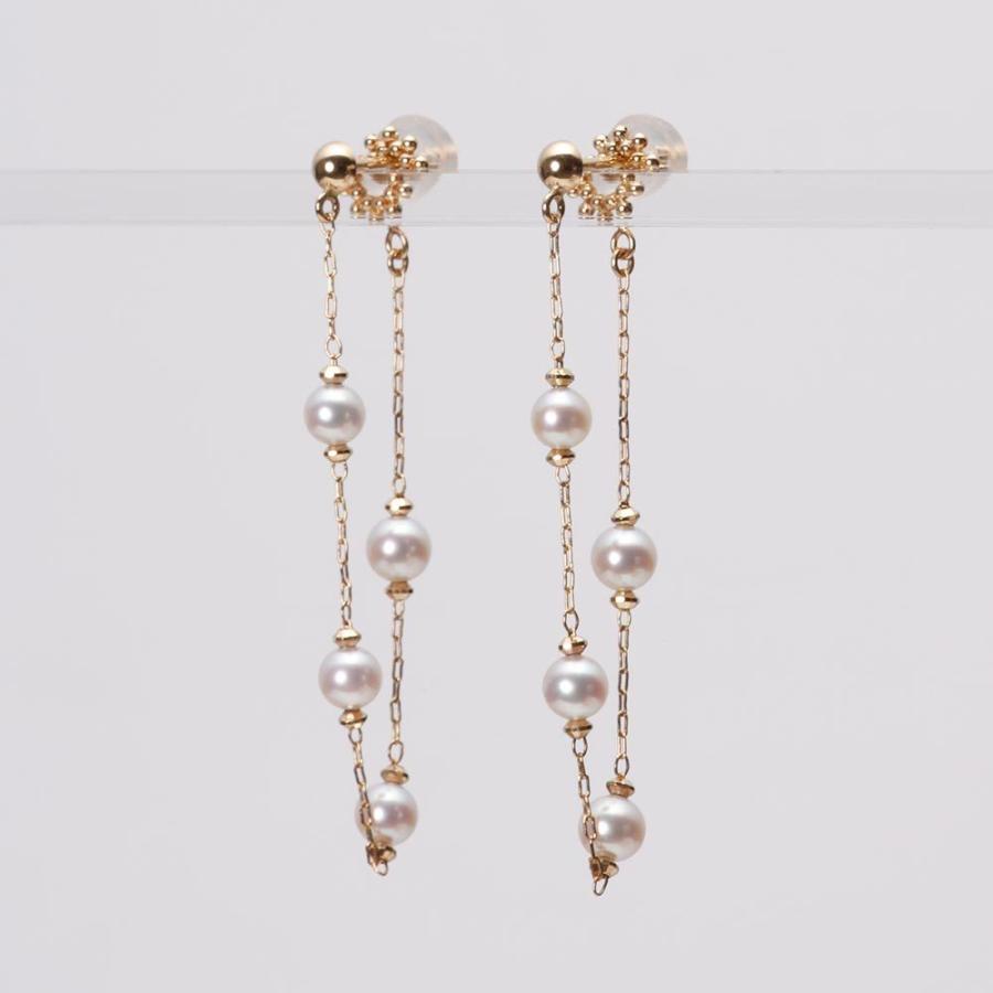[ムーンレーベル 公式] 揺れる ベビーパール ピアス Waltz パール ピアス K18 レディース 18金 DES0502WALTZ-10000の画像