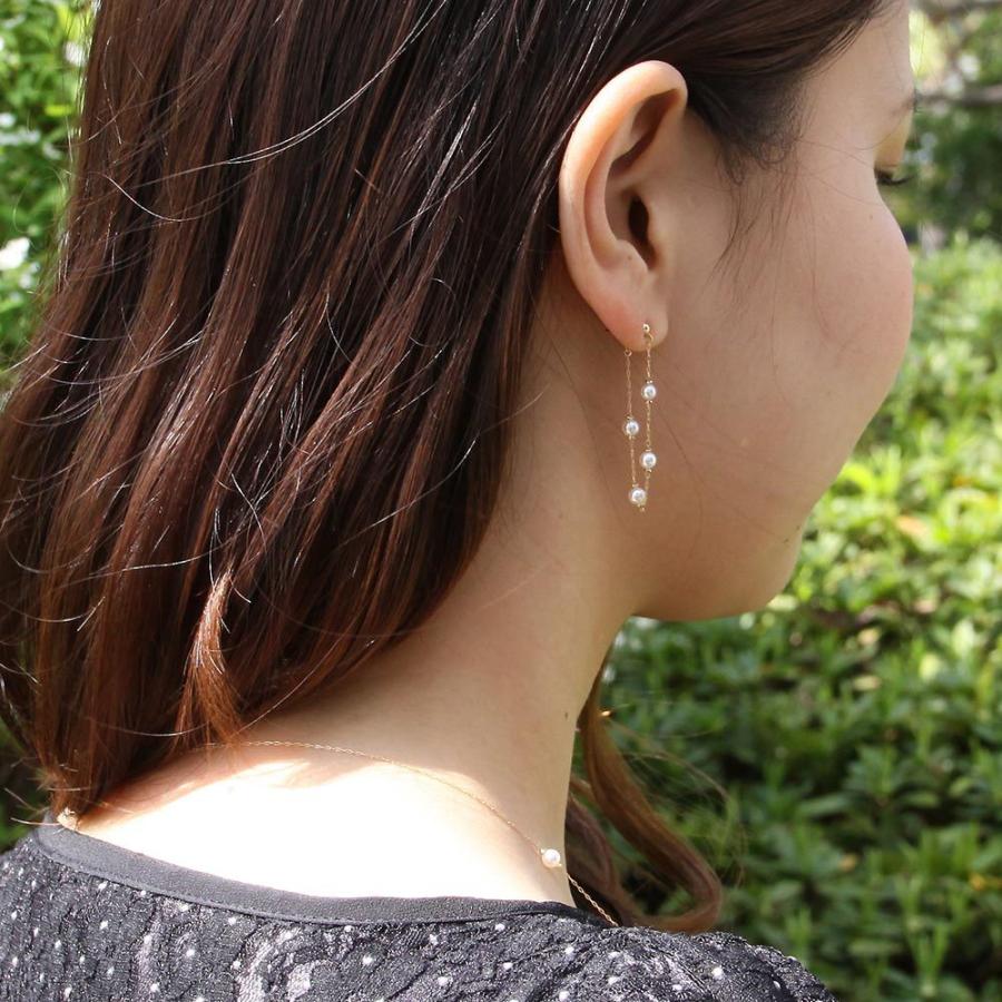 [ムーンレーベル 公式] 揺れる ベビーパール ピアス Waltz パール ピアス K18 レディース 18金 DES0502WALTZ-10000の画像