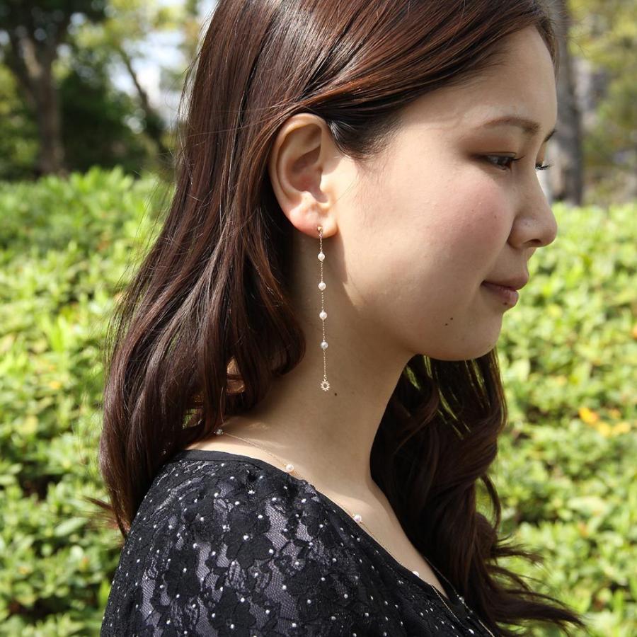 [ムーンレーベル 公式] 揺れる ベビーパール ピアス Waltz パール ピアス K18 レディース 18金 DES0502WALTZ-10000の画像