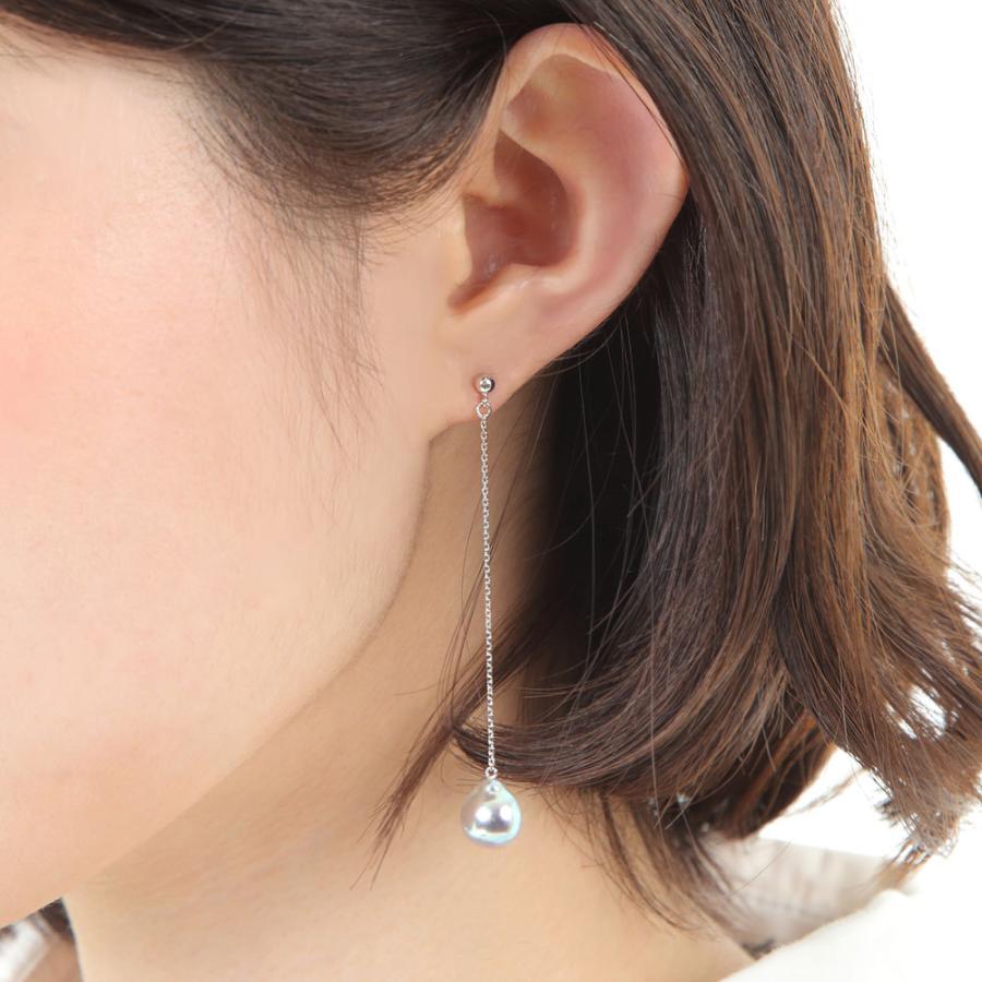 ムーンレーベル 公式] 揺れる バロック パール ピアス ロングチェーン