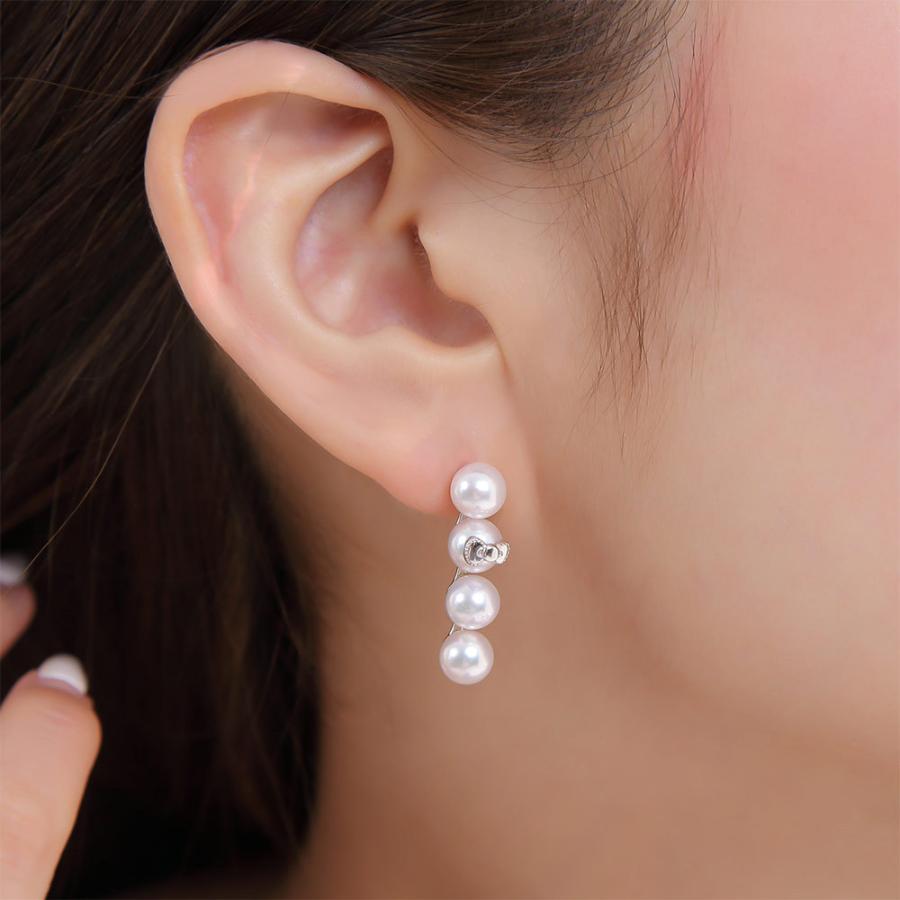 [ムーンレーベル 公式] ハローキティ ピアス Hello Kitty Quadruple パール ピアス レディース DES0505KT-4ST00000の画像