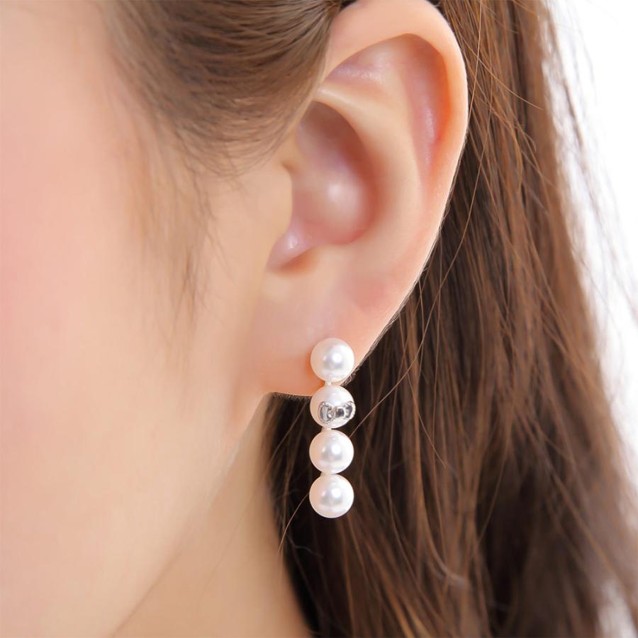 [ムーンレーベル 公式] ハローキティ ピアス Hello Kitty Quadruple パール ピアス レディース DES0505KT-4ST00000の画像