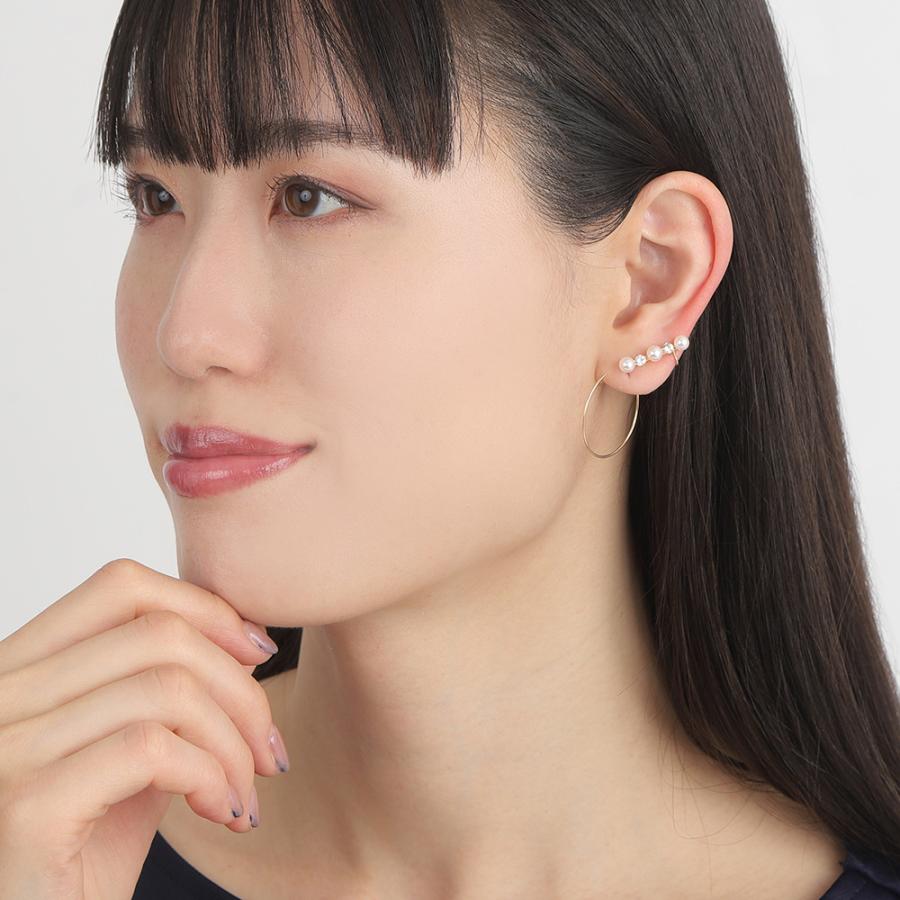 ムーンレーベル 公式] パール ピアス 4.0mm アコヤ真珠 フープ＆ライン