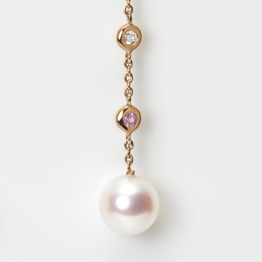[ムーンレーベル 公式] ダイヤモンド ピアス プチダイヤ ＆ パール ピアス K18PG レディース 18金 DES05PG0SIM-100000の画像