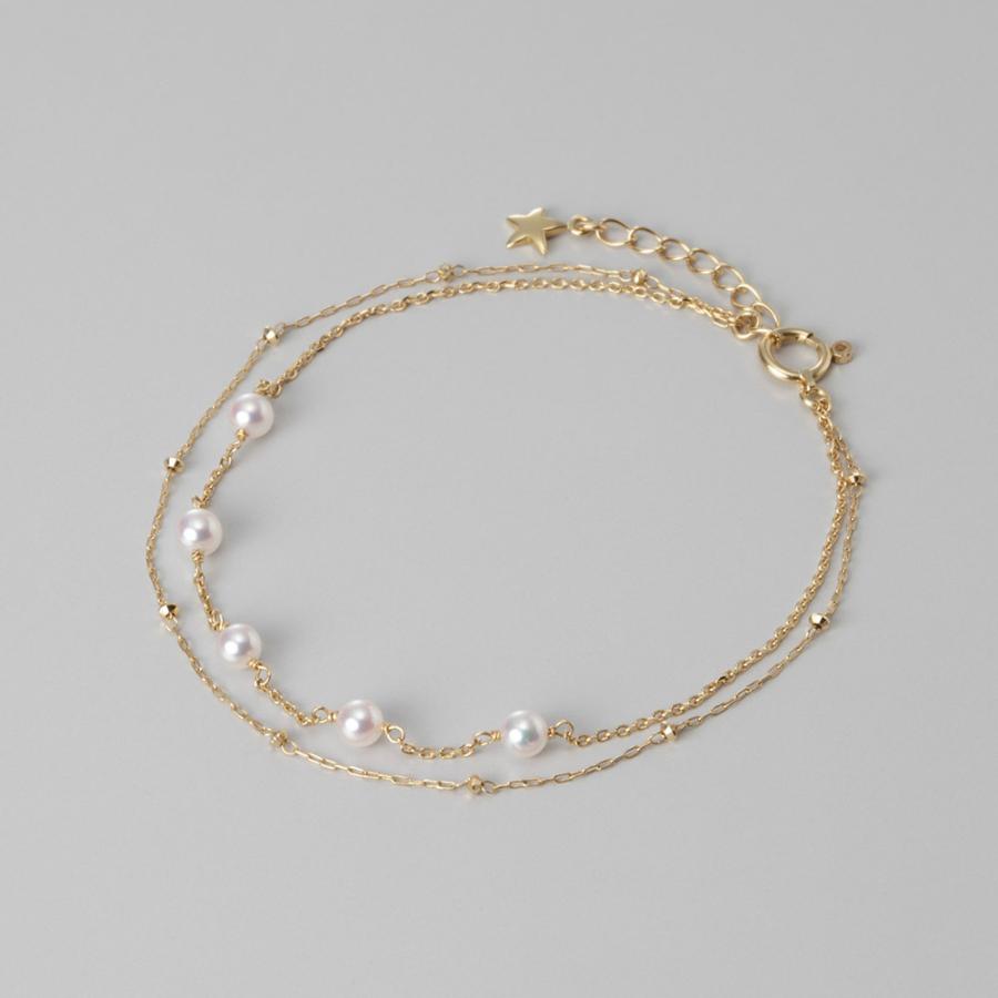 K18 2連パールブレスレット MIKIMOTO ミキモト K18 パール ブレスレット 2連 真珠 ゴールド