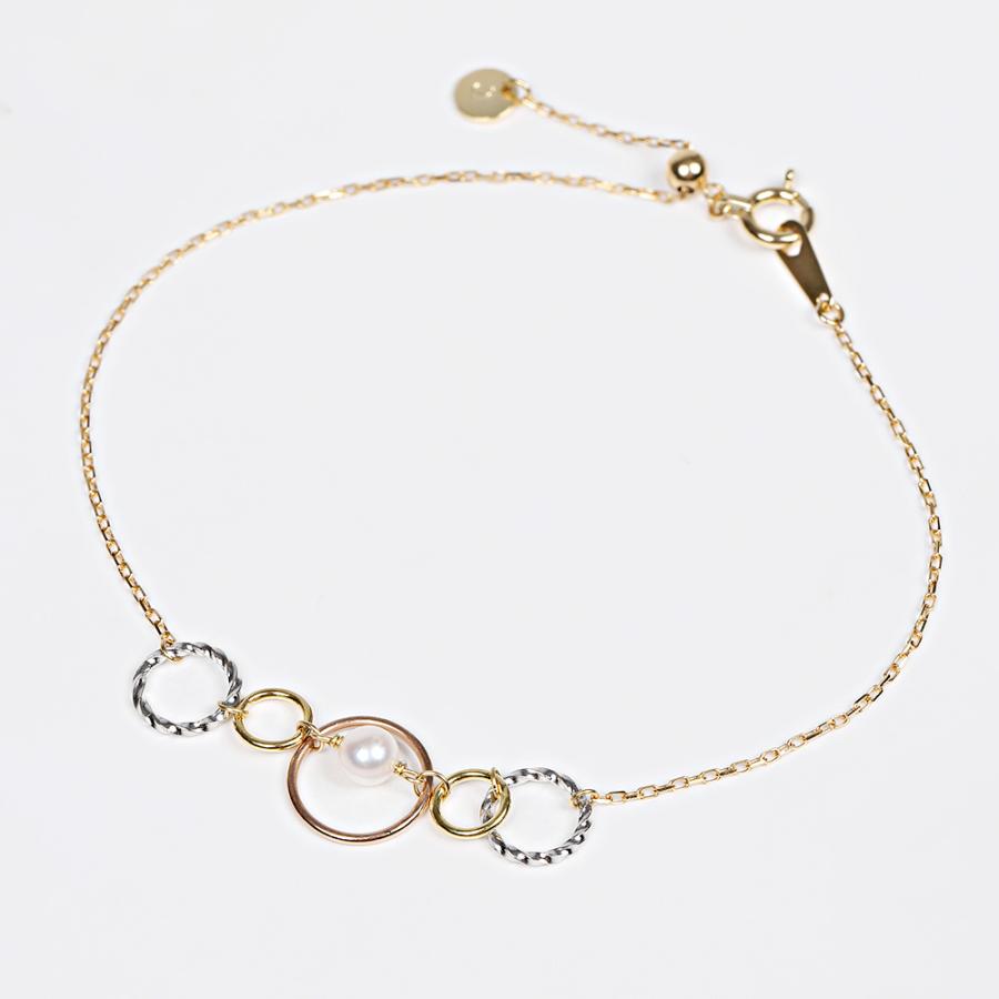 セール‼️69690円→59180円に‼️新品K18パールブレス‼️ パール ブレスレット Colorful Ring パールブレスレット K18