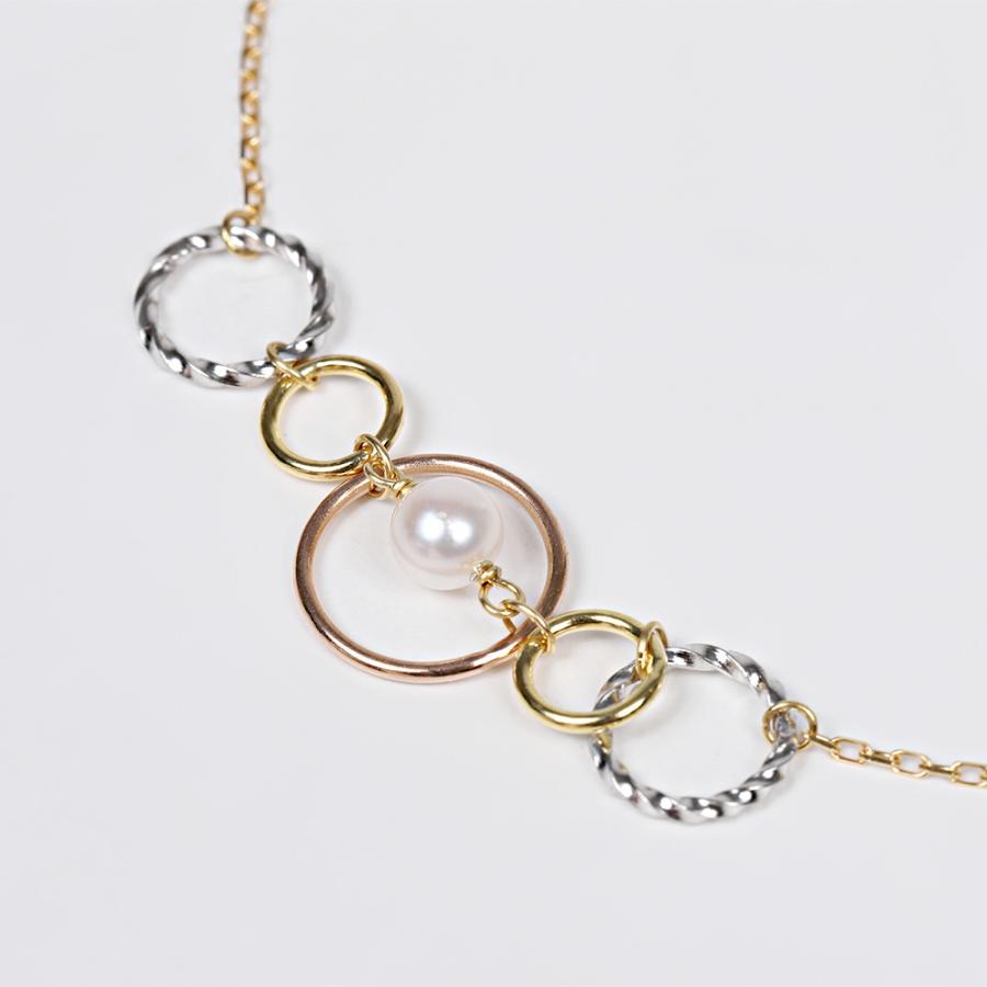 パール ブレスレット Colorful Ring パールブレスレット K18
