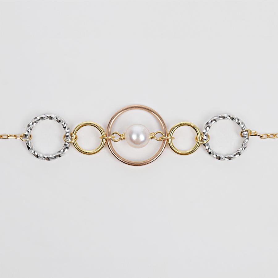 パール ブレスレット Colorful Ring パールブレスレット K18