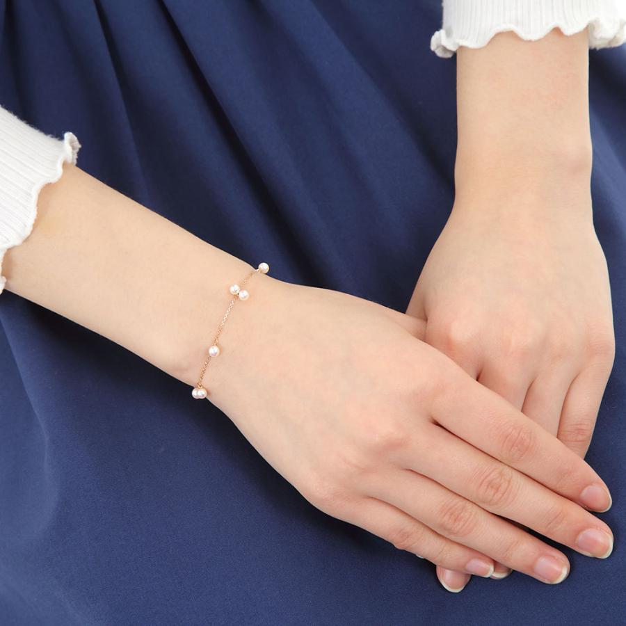 [ムーンレーベル 公式] パール ブレスレット Cherry パール ブレスレット K18PG レディース 18金 DES07PGCHE-AZU0000の画像
