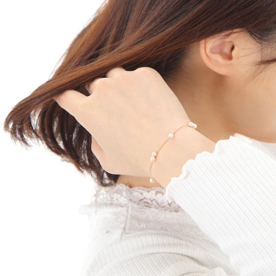 [ムーンレーベル 公式] パール ブレスレット Cherry パール ブレスレット K18PG レディース 18金 DES07PGCHE-AZU0000の画像