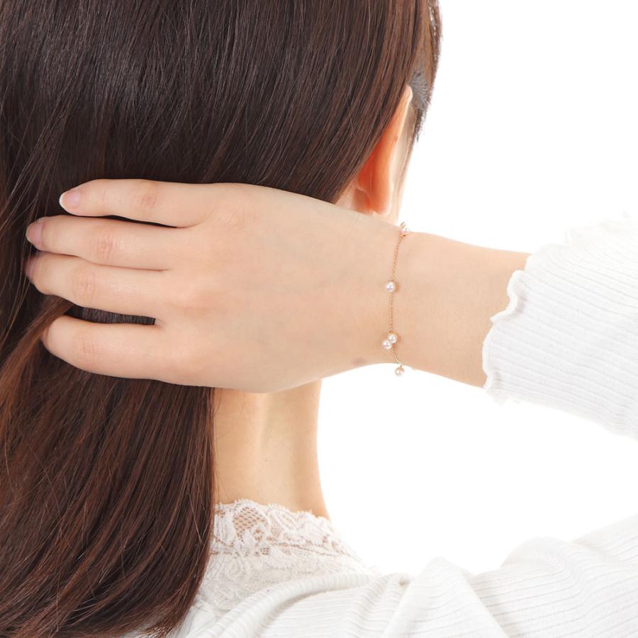 [ムーンレーベル 公式] パール ブレスレット Cherry パール ブレスレット K18PG レディース 18金 DES07PGCHE-AZU0000の画像