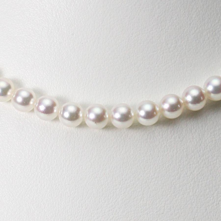 [ムーンレーベル 公式] パール ネックレス レディース 6.5-7.0mm アコヤ 真珠 ネックレス ＆ K14WG イヤリング/ピアス 2点セット FIN6570R33WPN00000の画像