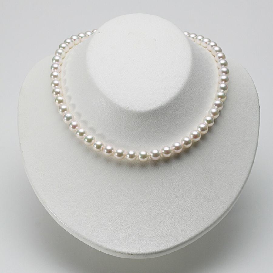 [ムーンレーベル 公式] パール ネックレス レディース 7.5-8.0mm アコヤ 真珠 ネックレス ＆ K14WG イヤリング/ピアス 2点セット FIN7580O53CW000000の画像