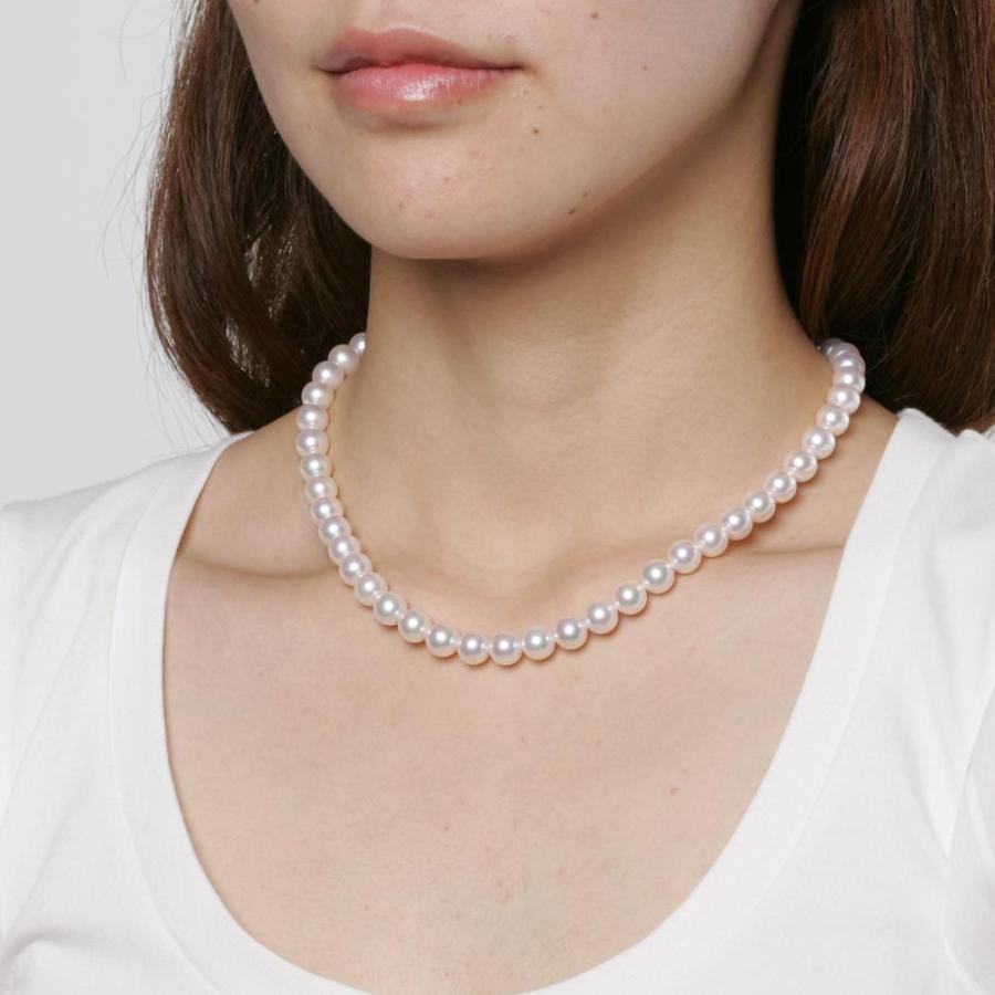 アコヤパール ネックレス イヤリング セット 約8〜8.5㎜ K14WG刻印 花珠真珠 ネックレス イヤリング セット 宇和島 あこや パール 8.0-8.5